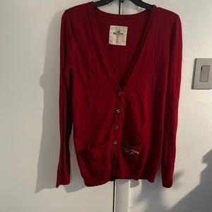 Hollister large red cardigan